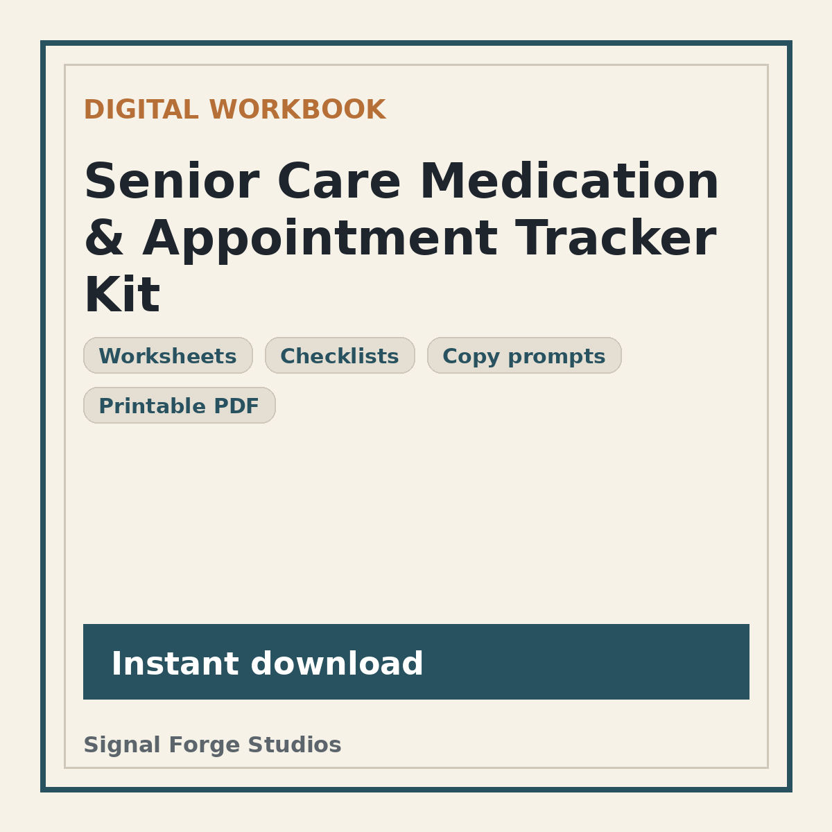 Senior Care Medication & Appointment Tracker Kit preview